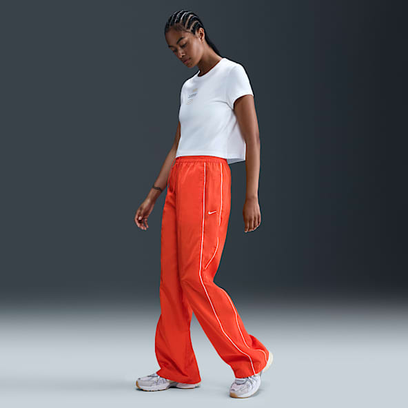 レディース 【NIKE】W WIDE LEG TRACK PNT SAIL/BLK 国内発送 NIKE side line wide straight side line & zip design pants